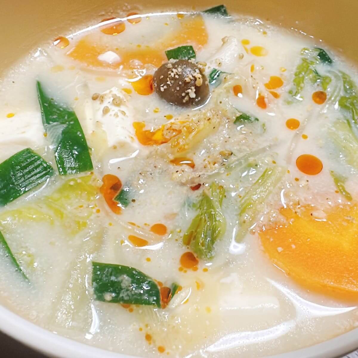 豆乳春雨スープ